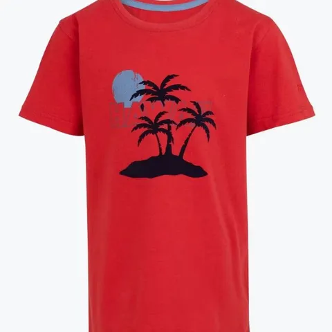 REGATTA KIDS BOSLEY VII SHORT SLEEVE T-SHIRT DANGER RED 11-12 YEARS