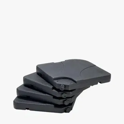 BOXED PACIFIC LIFESTYLE SET OF 4 PLASTIC PARASOL CROSS BASE CONTAINERS BLACK