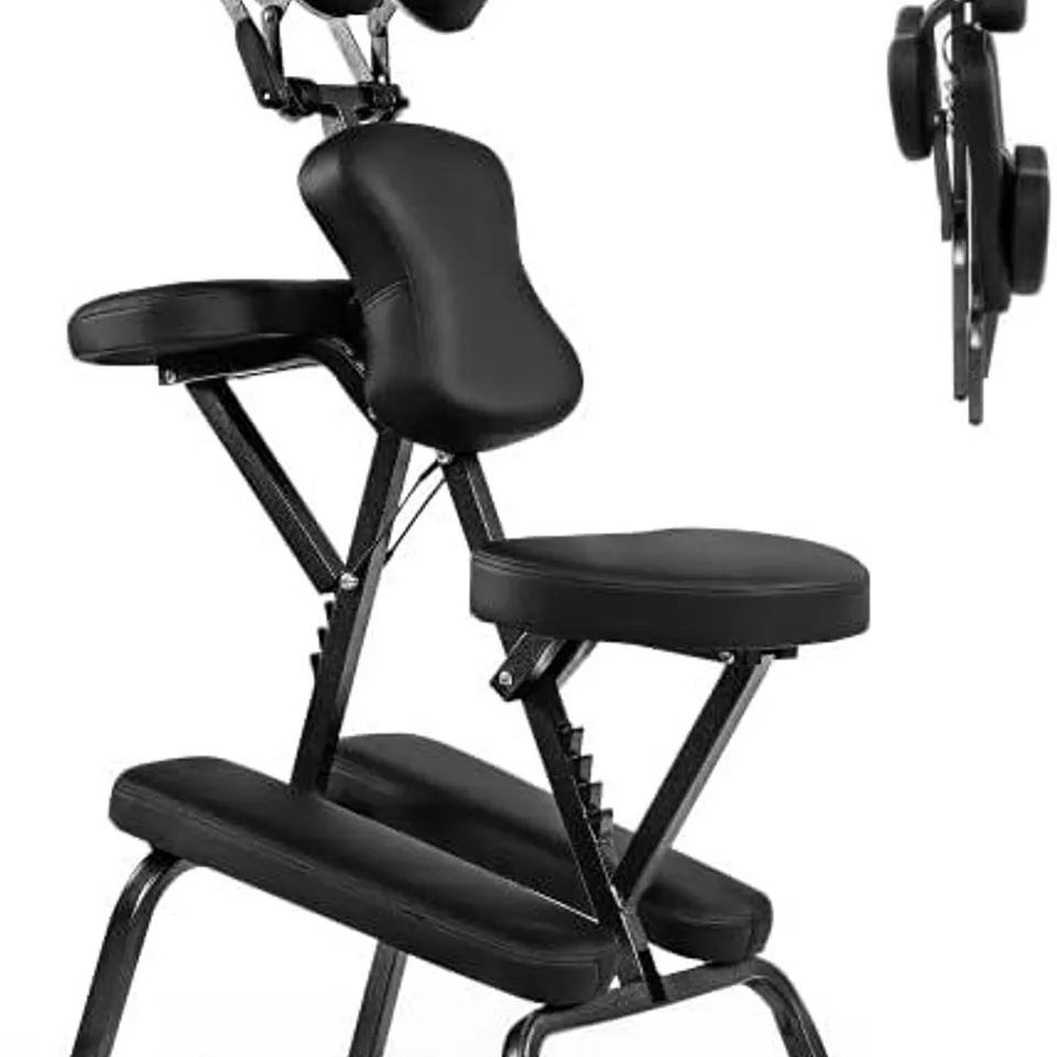 BOXED COSTWAY FOLDING HEIGHT ADJUSTABLE MASSAGE CHAIR WITH THICKENED SPONGE - BLACK
