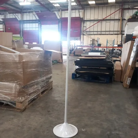 PALLET OF APPROXIMATELY 70 FREESTANDING WHITE METAL ROUND POSTS