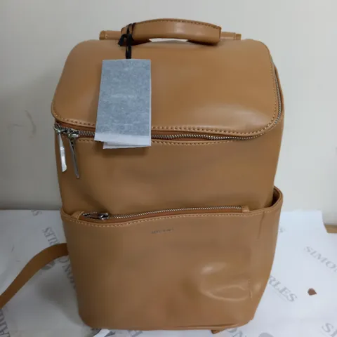 MATT & NAT BROWN LEATHER LOOK BACKPACK