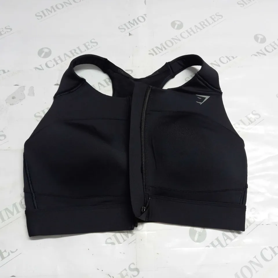 GYMSHARK ZIPPED SPORTS BRA SIZE S