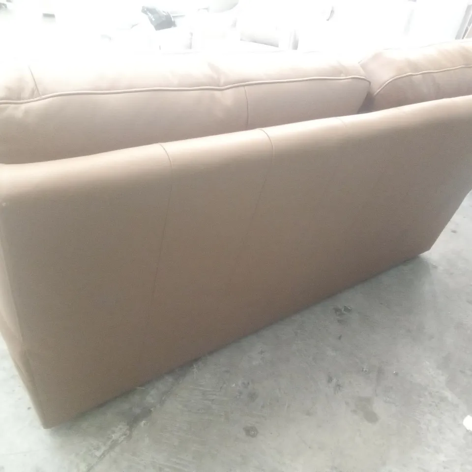 DESIGNER G PLAN MADE SEATTLE 3 SEATER SOFA - CAMBRIDGE TAN LEATHER