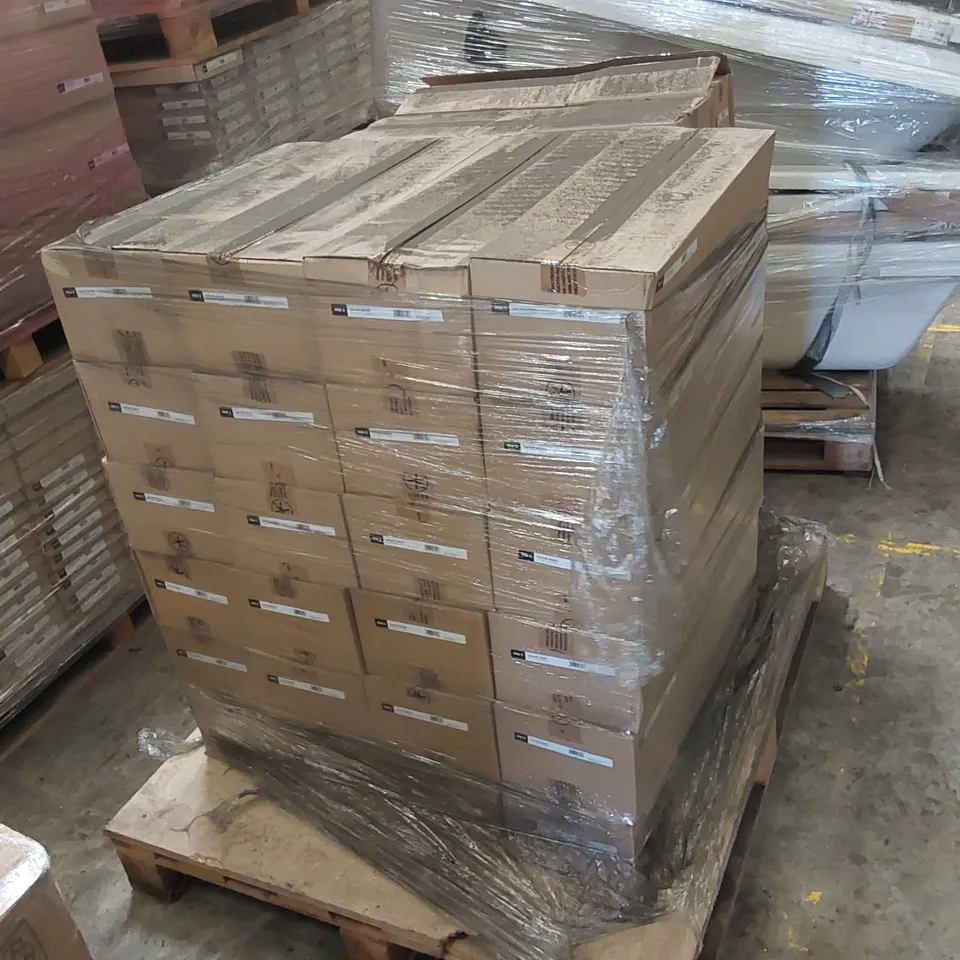 PALLET TO CONTAIN A LARGE QUANTITY OF APPROXIMATELY 34X BOXES OF IVORY PAINTED CURVED PLINTHS 