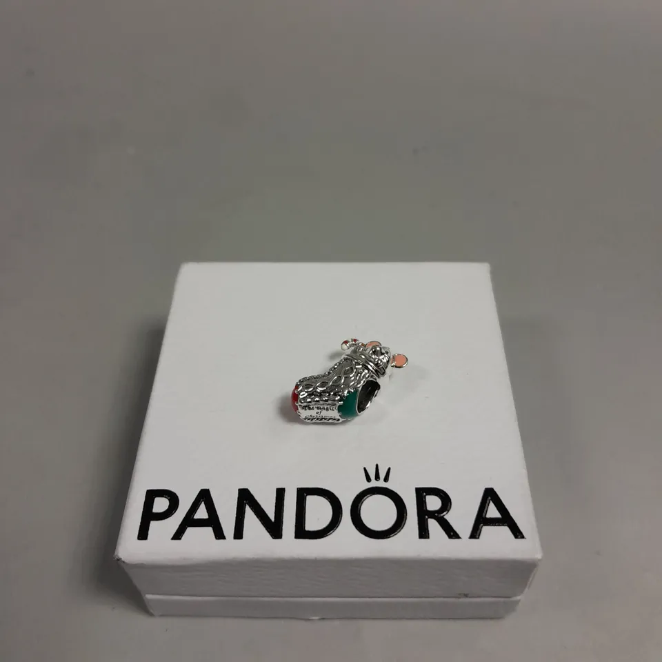 PANDORA FESTIVE MOUSE & STOCKING CHARM
