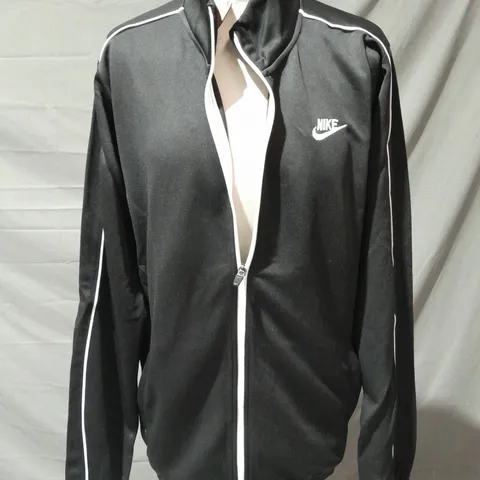 NIKE LONG SLEEVE ZIP-UP TOP IN BLACK SIZE MEDIUM