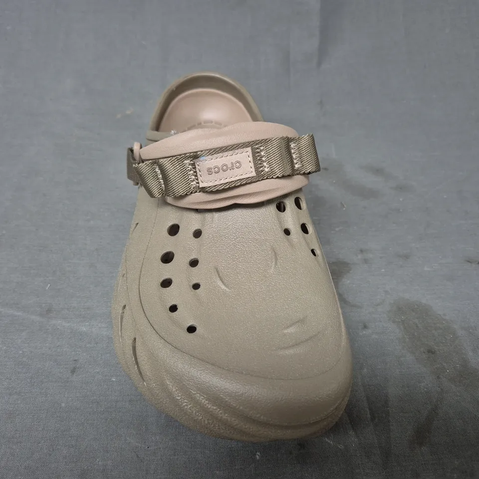 PAIR OF CROCS ECHO CLOGS IN TAUPE UK SIZE M11/W12