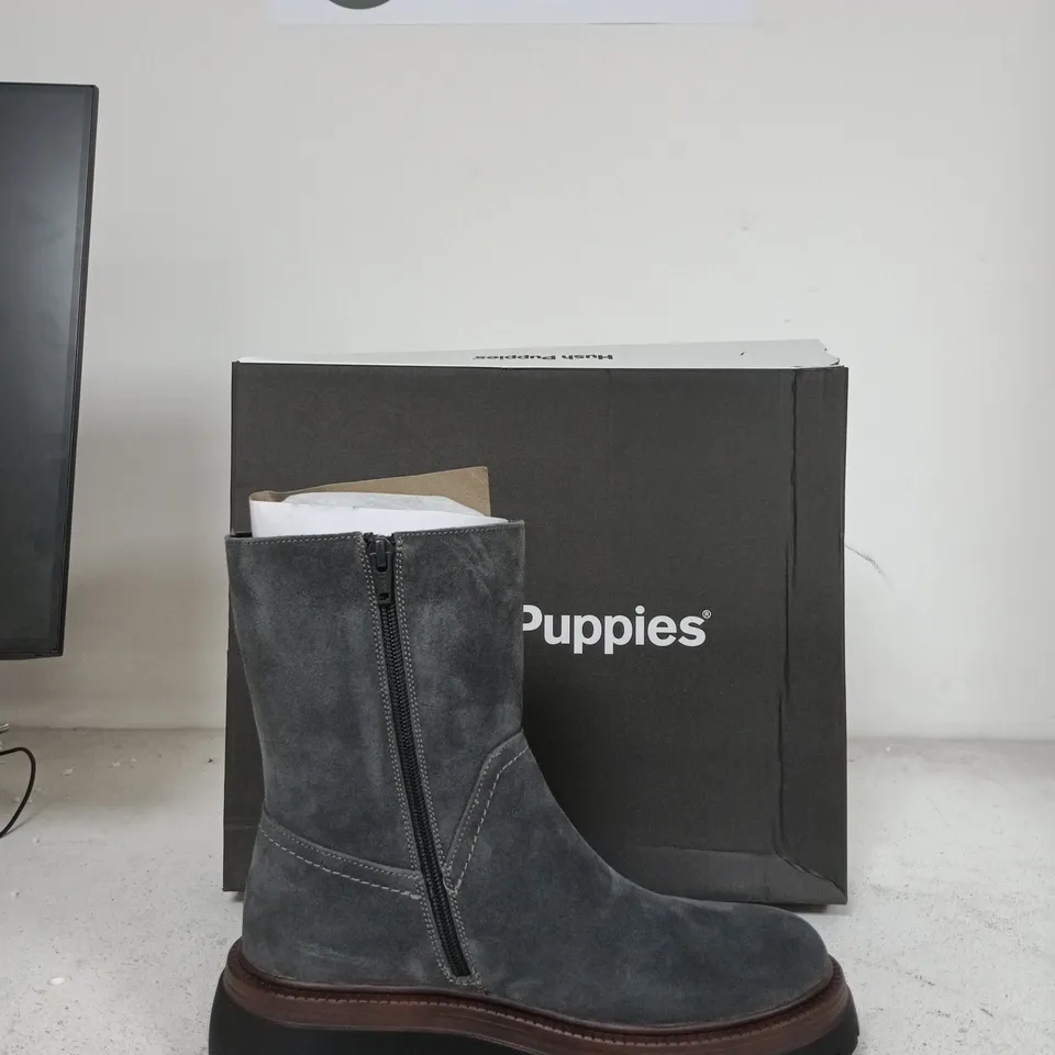 HUSH PUPPIES WOMEN'S SUEDE ANKLE BOOTS, GREY SIZE EU 39
