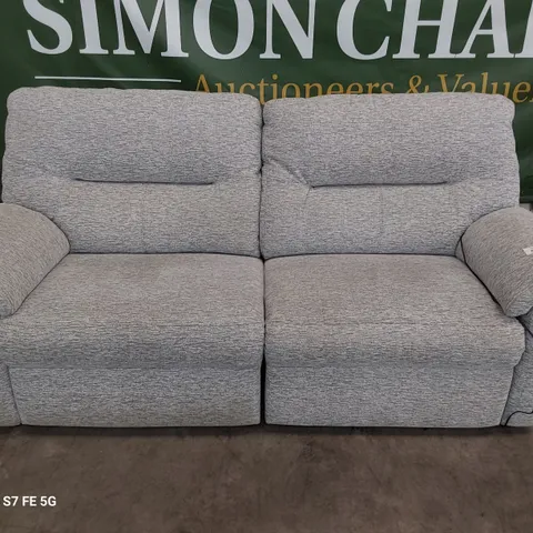 QUALITY BRITISH DESIGNER G PLAN SEATTLE POWER RECLINING THREE SEATER SOFA MIRAGE ASH FABRIC