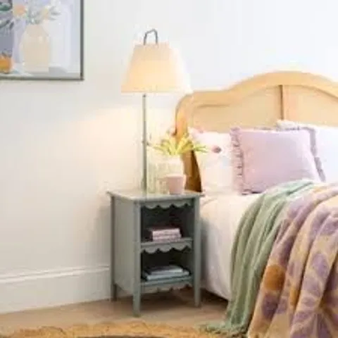 BOXED REMI SCALLOPED ADJUSTABLE BEDSIDE FLOOR LAMP
