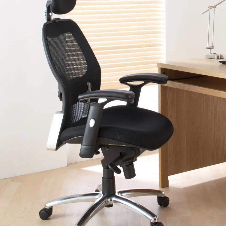 BOXED ALPHASON PORTLAND SYNCHRO MESH EXECUTIVE CHAIR- BLACK