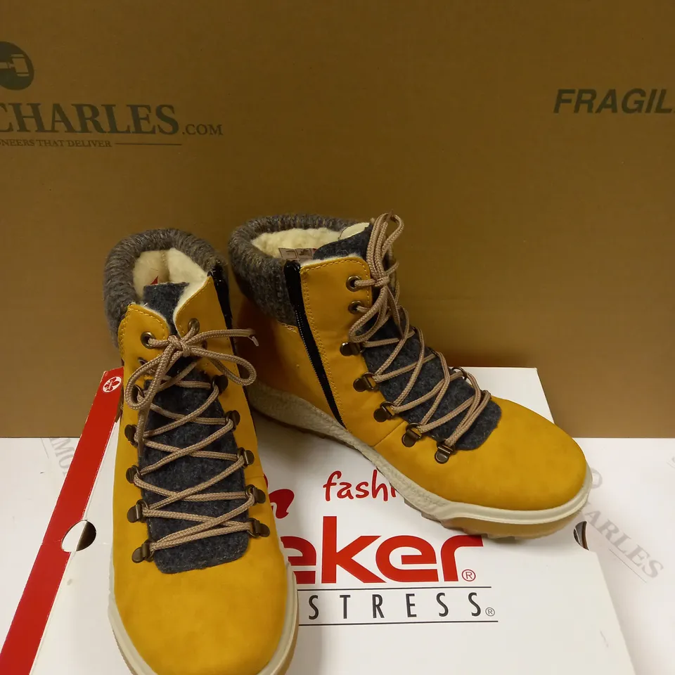 RIEKER LACE BOOT YELLOW - SIZE 6.5