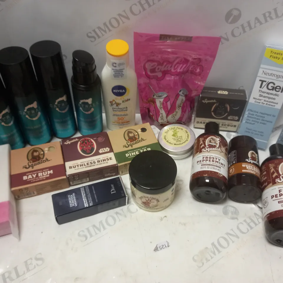 LOT OF BEAUTY PRODUCTS TO INCLUDE DIOR FOUNDATION, NIVEA SUN LOTION, ETC