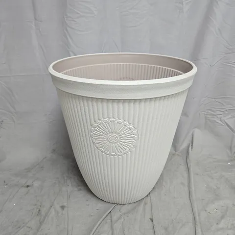 YOU GARDEN SOMERVILLE TALL PLANTER - PEBBLE WHITE (16")