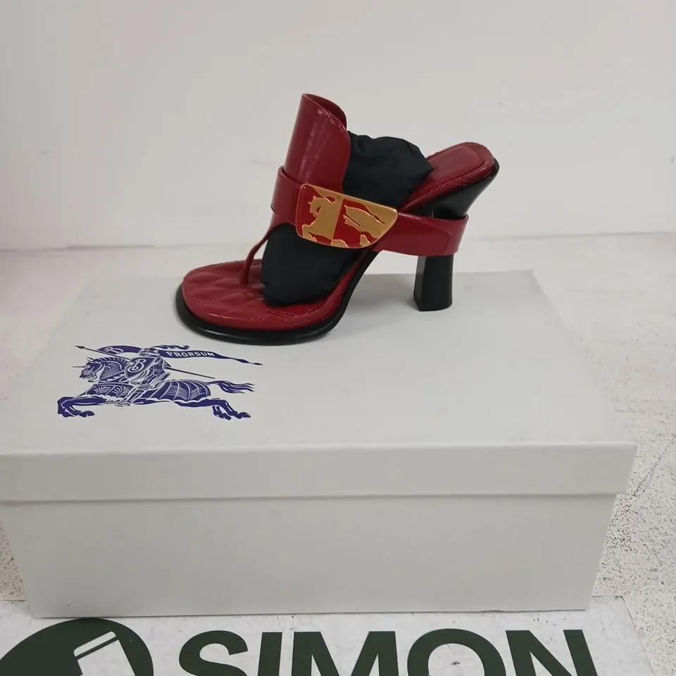 BURBERRY RED LEATHER SANDALS – UK 3 (EU 36)