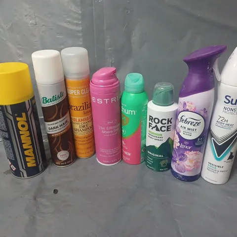 APPROXIMATELY 15 ASSORTED AEROSOLS TO INCLUDE SURE ANTIPERSPIRANT, FEBREZE AIR MIST, MANNOL BRAKE CLEANER, ETC - COLLECTION ONLY