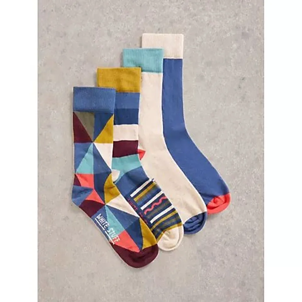 WHITE STUFF MEN'S 4 PACK ANKLE SOCKS UK 7 - 9