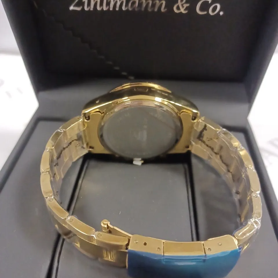 ZIHLMANN & CO CHRONOGRAPH GREEN TRIPLE DIAL BRACELET STRAP WRISTWATCH 