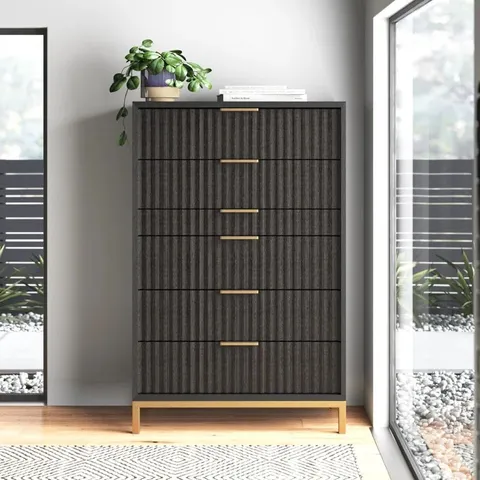 BOXED 6-DRAWER CHEST OF DRAWERS (1 BOX)