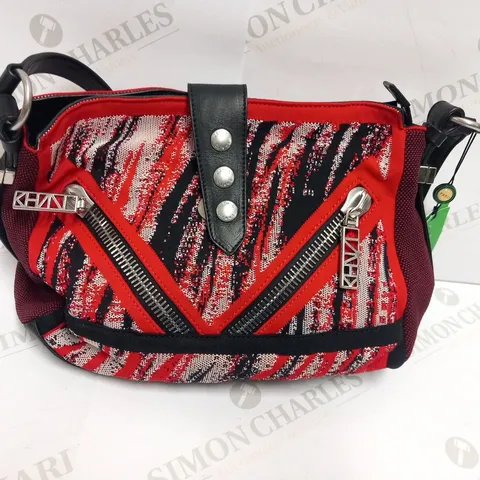 KENZO PARIS NYLON AND CALFSKIN BAG