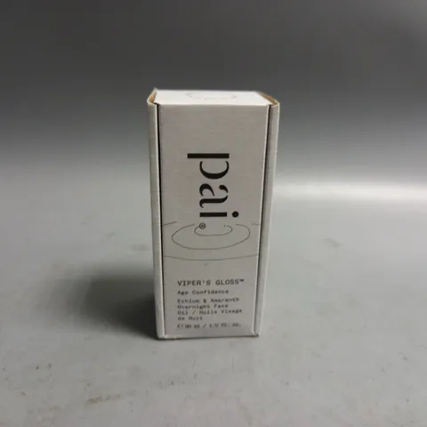 BOXED PAI VIPER'S GLOSS AGE CONFIDENCE ECHIUM & AMARANTH OVERNIGHT FACE OIL 30ML 