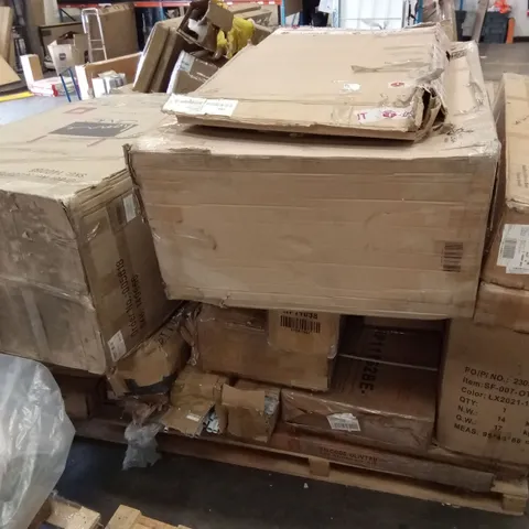 PALLET OF ASSORTED INCOMPLETE DESIGNER FURNITURE AND FURNITURE PARTS