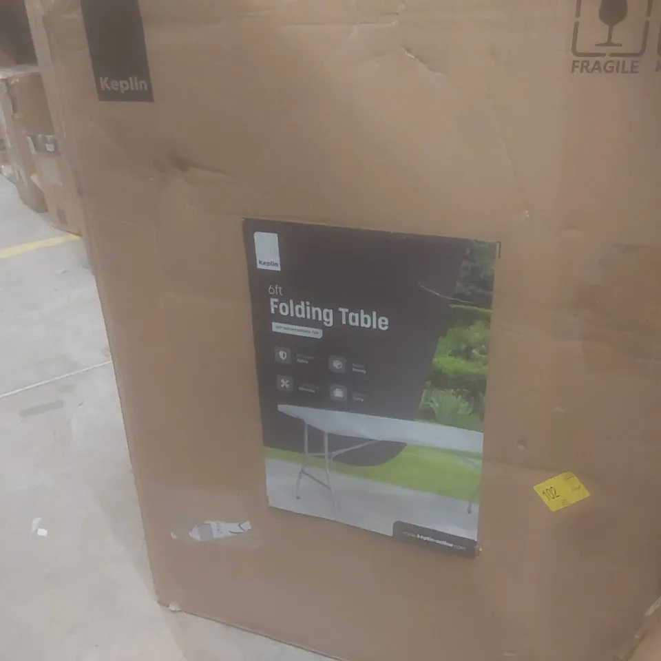 BOXED KEPLIN 6FT FOLDING TABLE GREY COLOUR 