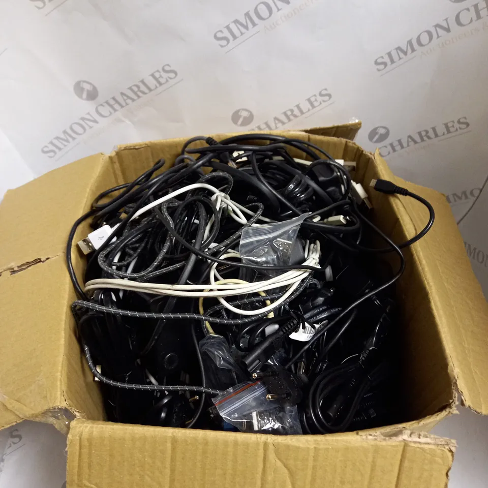 LARGE QUANTITY OF ASSORTED POWER SUPPLIES & A/V CABLES 