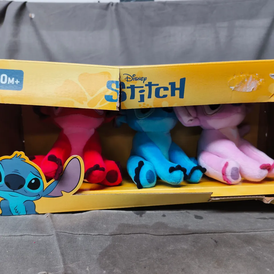 DISNEY STITCH PLUSH TOYS – SET OF 3 (BOXED, 10M+)