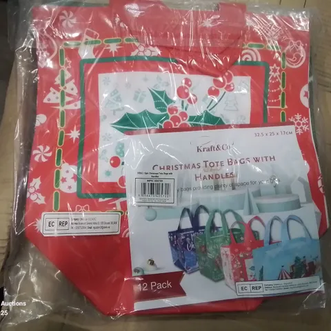 BOX CONTAINING LARGE NUMBER OF CHRISTMAS TOTE BAGS