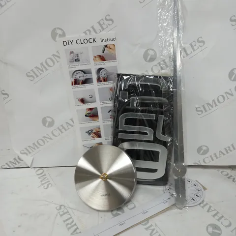 BOXED WALPUS LUXURY DIY CLOCK, SILVER ACRYLIC NUMBERS