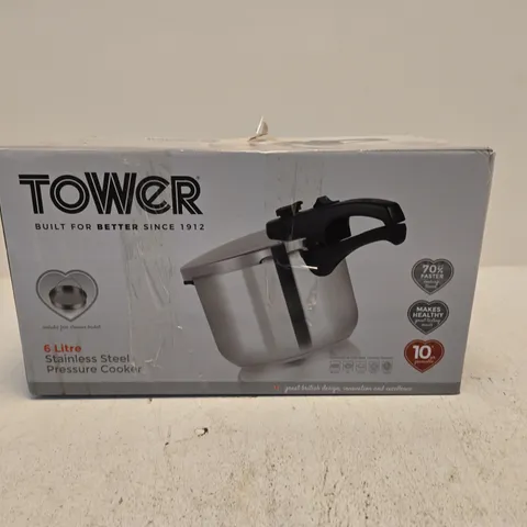 TOWER 6 LITRE STAINLESS STEEL PRESSURE COOKER