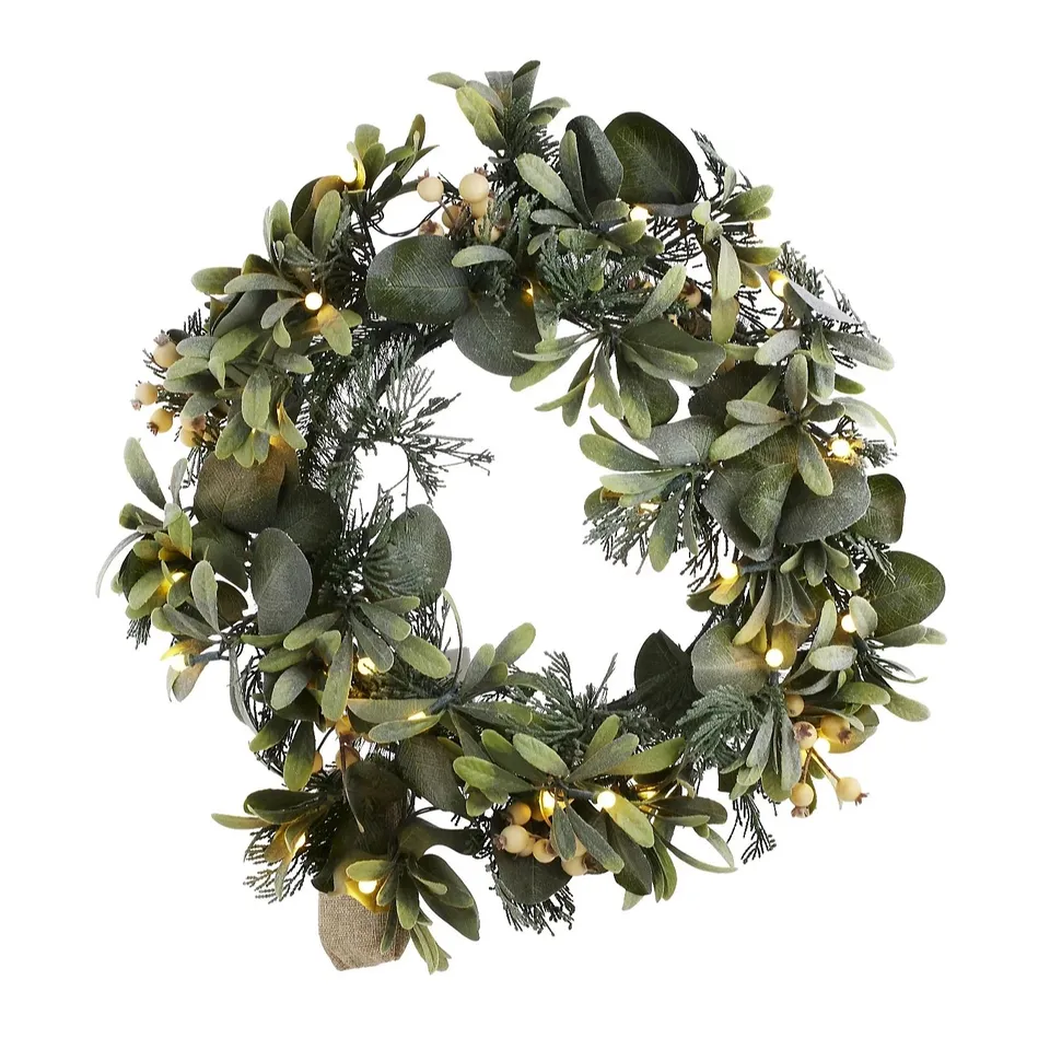 KELLY HOPPEN PRE LIT GREENERY CHRISTMAS DECORATION