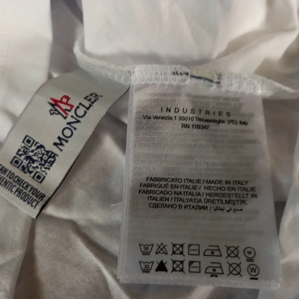 MONCLER WHITE LOGO T-SHIRT - XL