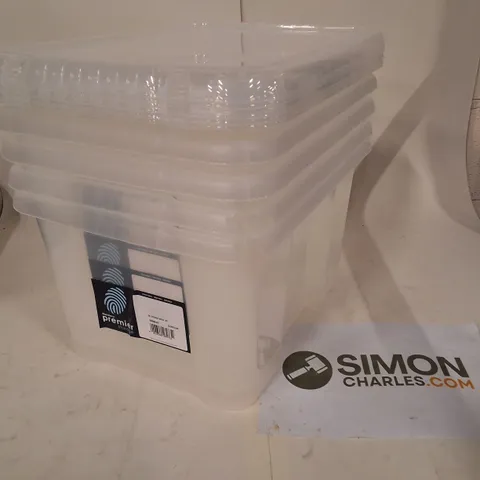 LOT OF 5 THUMPS UP PREMIER 24L STORAGE BOXES WITH LIDS