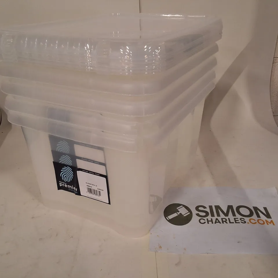 LOT OF 5 THUMPS UP PREMIER 24L STORAGE BOXES WITH LIDS