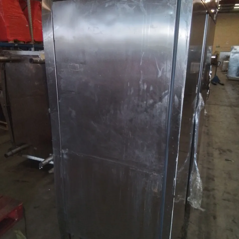 LARGE COMMERCIAL DOUBLE DOOR STAINLESS FOOD REFRIGERATOR UNIT 