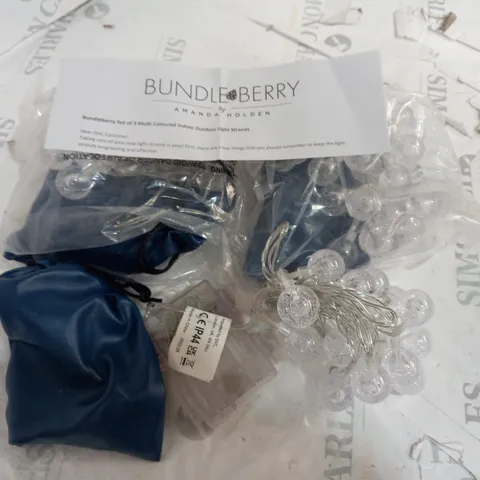 BUNDLEBERRY SET OF 3 MULTI COLORED INDOOR/OUTDOOR LIGHT STRANDS