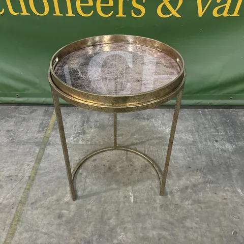 LIBRA INTERIORS VIENNA ATLAS SIDE TABLE - ANTIQUE GOLD