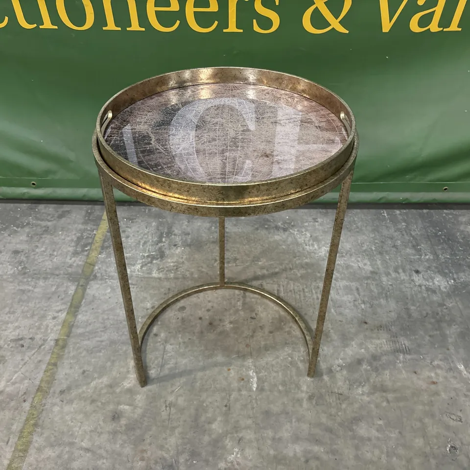 LIBRA INTERIORS VIENNA ATLAS SIDE TABLE - ANTIQUE GOLD