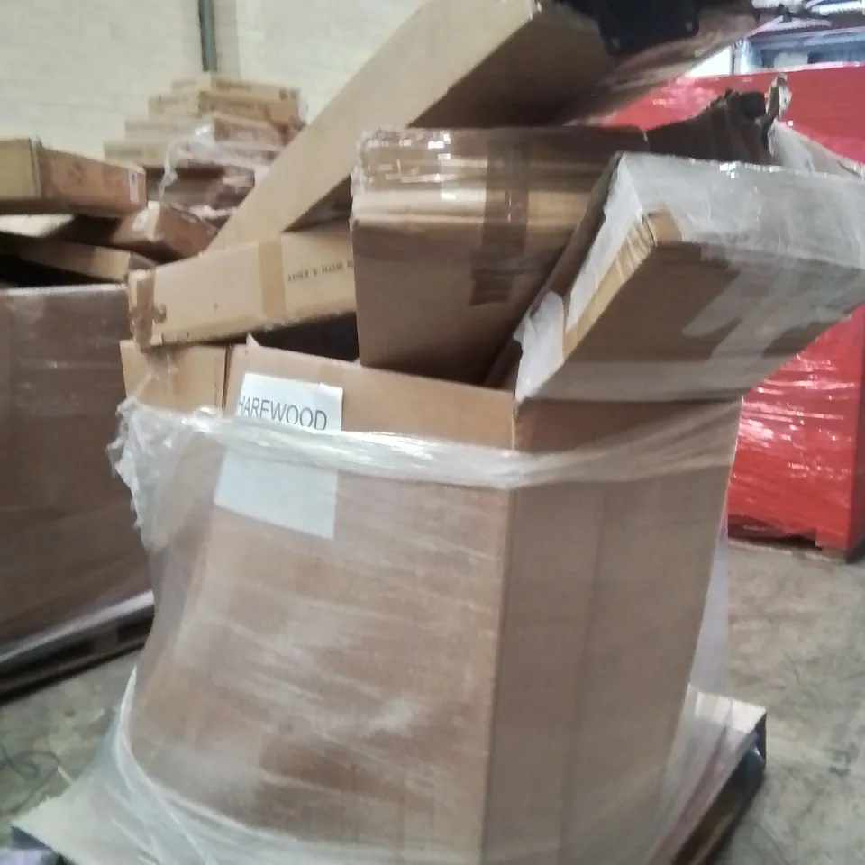 PALLET OF ASSORTED HOUSEHOLD GOODS AND PRODUCTS TO INCLUDE;GARDEN BENCH,WALL HUGGER,BIN