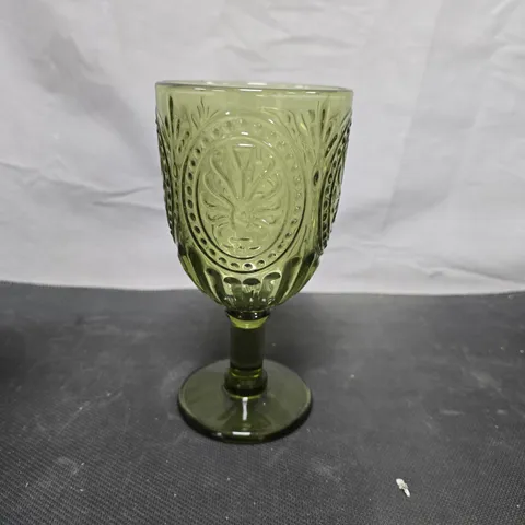 DIBOR VIVALDI WINE GOBLETS – SET OF 4, GREEN GLASS