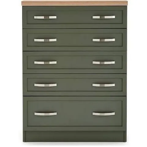 BOXED CAMBERLEY 5 GRADUATED DRAWER CHEST - GREEN