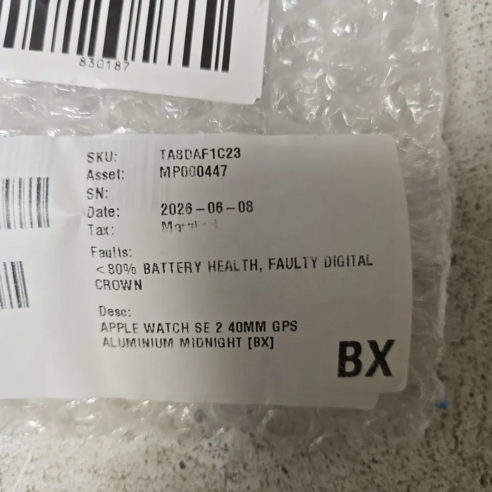 APPLE WATCH SE 2ND GEN 40MM GPS ALUMINIUM MIDNIGHT – BOXED
