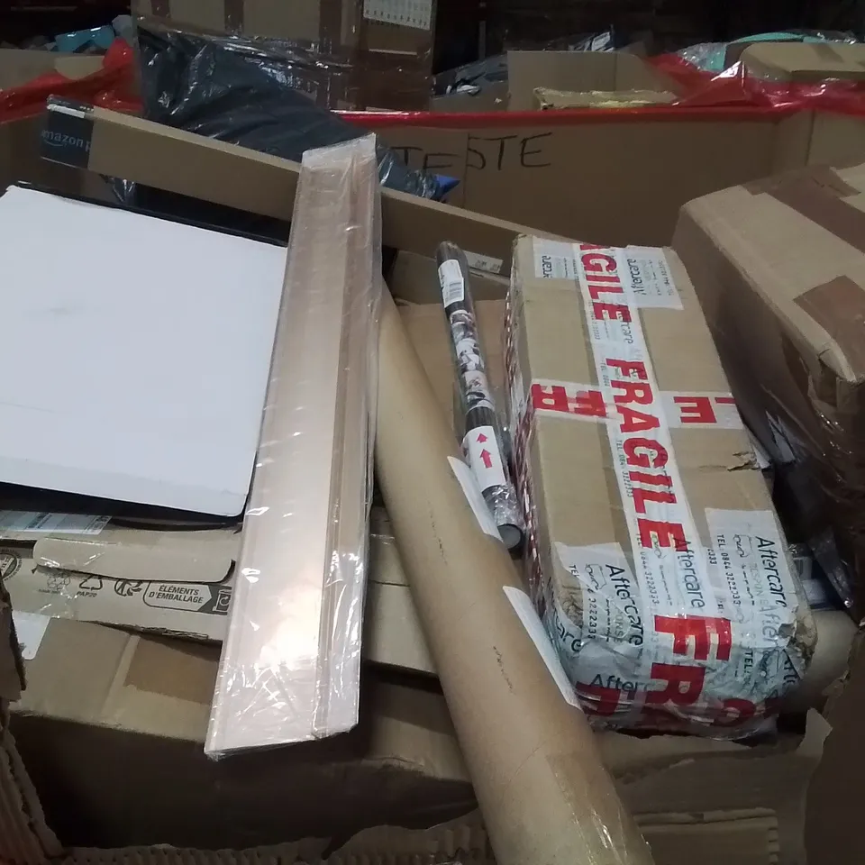 PALLET OF ASSORTED HOUSEHOLD GOODS AND PRODUCTS TO INCLUDE;AIR COOLER,LAPTOP DESK,RETRACTABLE SAFETY GATE