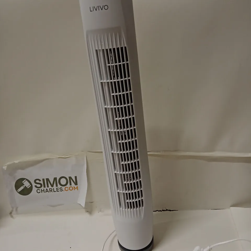 LIVIVO 32" TOWER FAN WITH (REMOTE MISSING)– WHITE (PRIMO RC-S)
