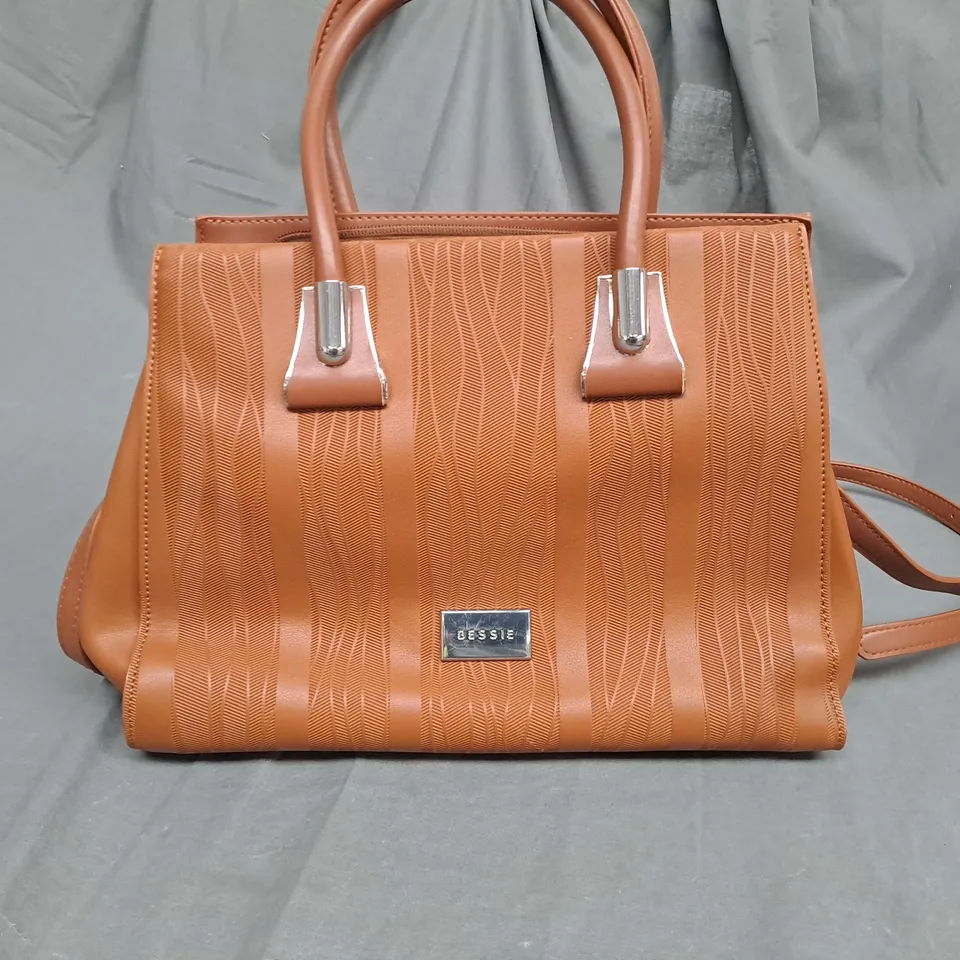BESSIE BROWN LEATHER HANDBAG