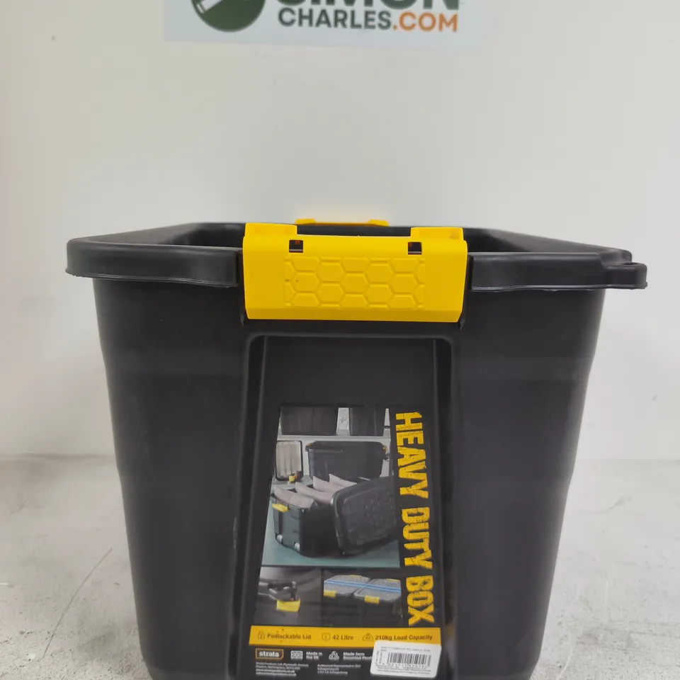 STRATA HEAVY DUTY TOOL BOX – BLACK 42 LITRE - NO LID