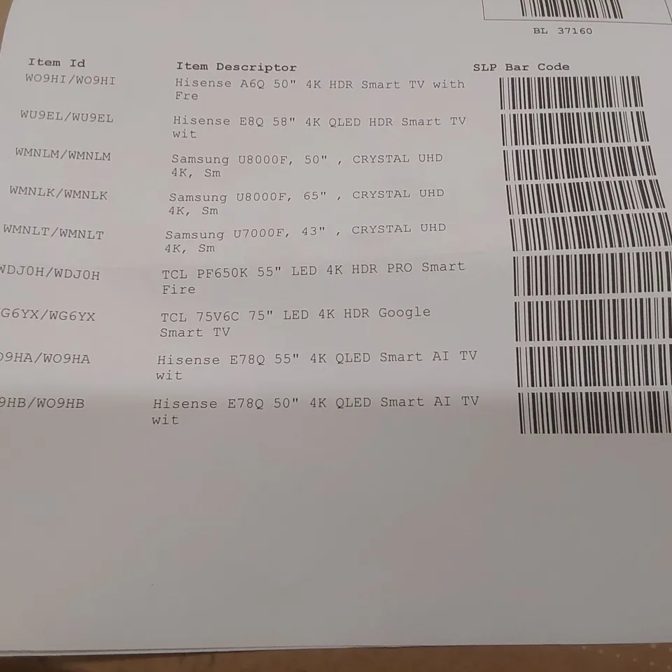 PALLET CONTAINING A LARGE QUANTITY OF ASSORTED DAMAGED TVs
