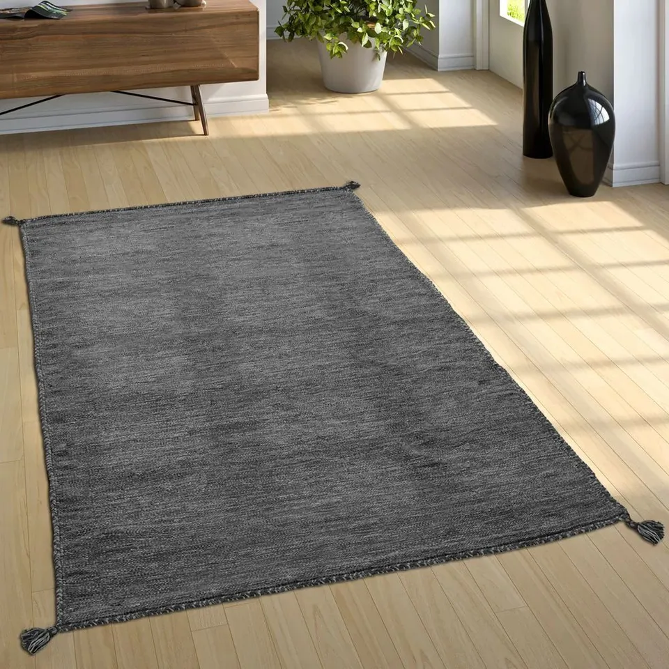 BRAND NEW PACO HOME KILIM 210 RUG IN GREY - 80×150CM